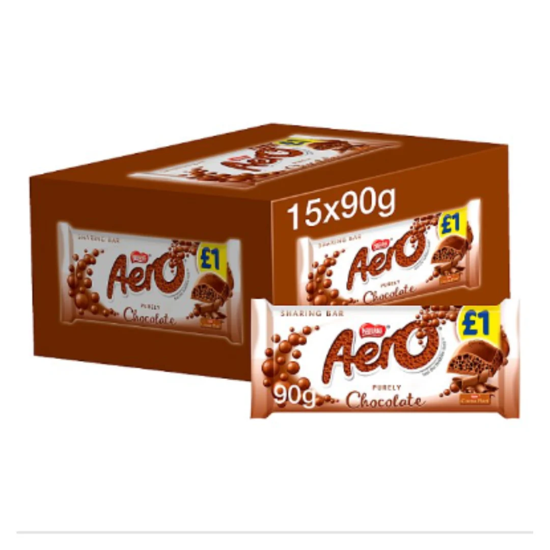 Aero Milk Chocolate Sharing Bar 90g x Case of 15