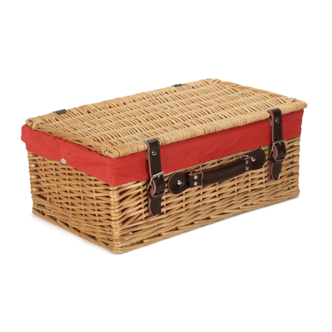 18" Buff Hamper With Red Lining