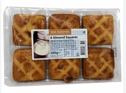 12x Cabico Vast 6 Almond Squares 280gr