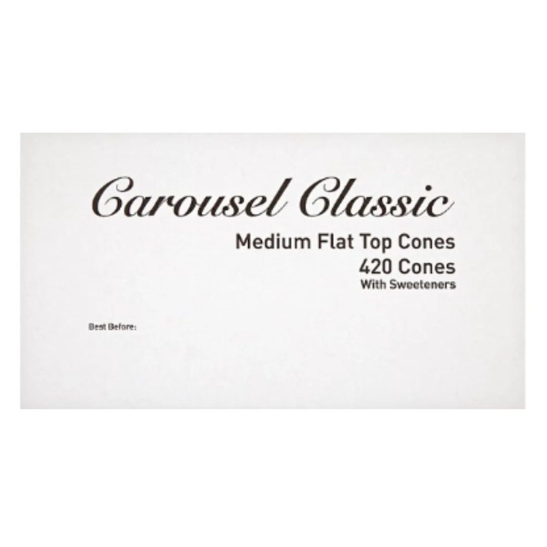 Carousel Classic 420 Medium Flat Top Cones x Case of 1