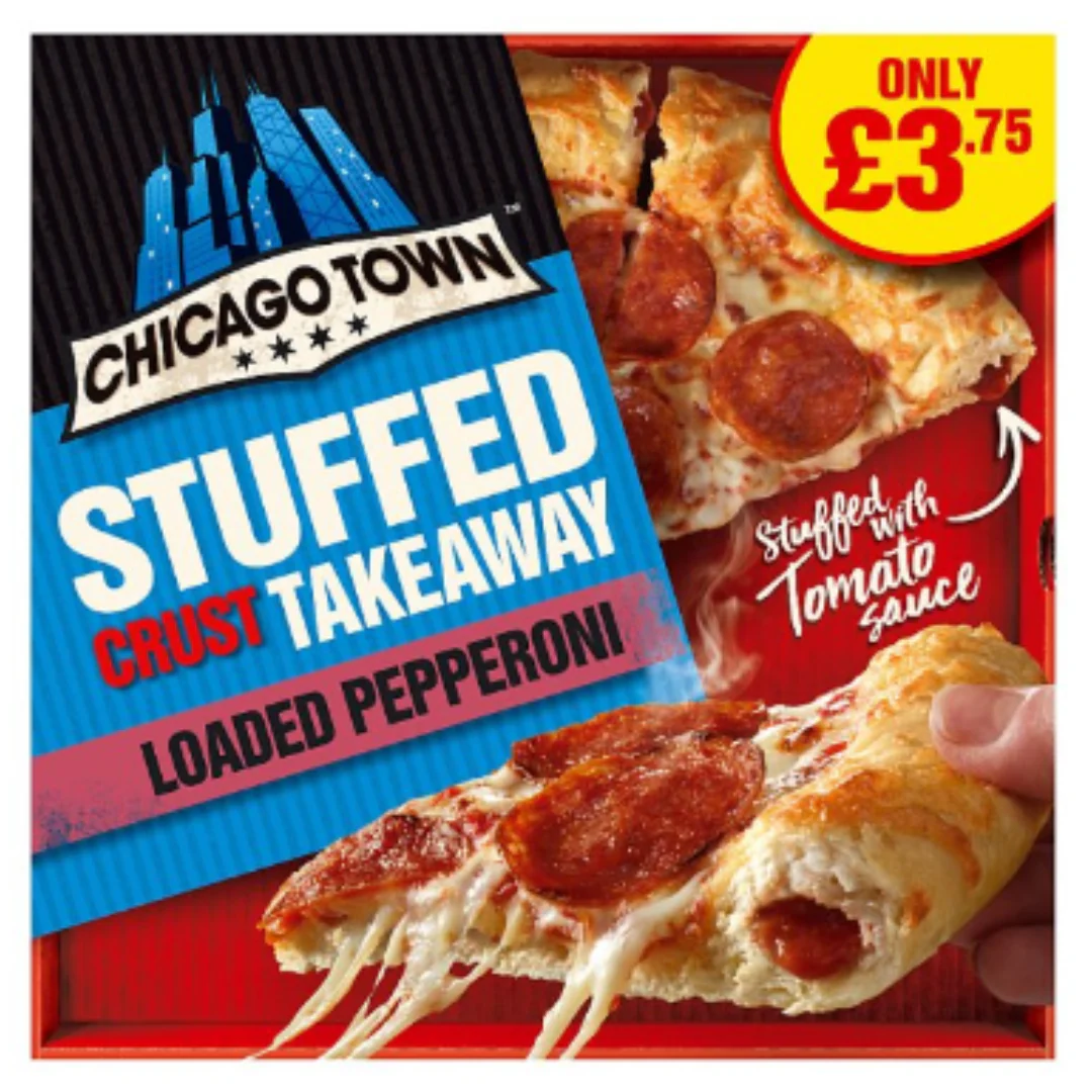CHICAGO TOWN Stuffed Crust Takeaway Loaded Pepperoni 490g x 12 Packs