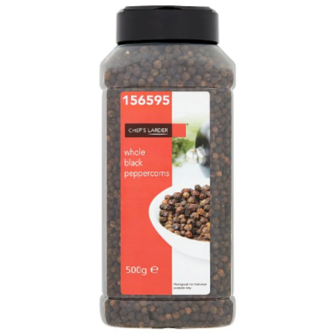 Chef's Larder Whole Black Peppercorns 500g x 6