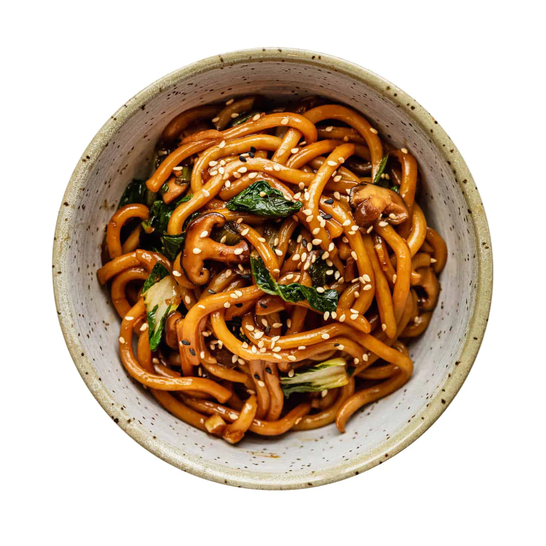 Chicken and Vegetables Stir Fry with Udon Noodles (Halal)