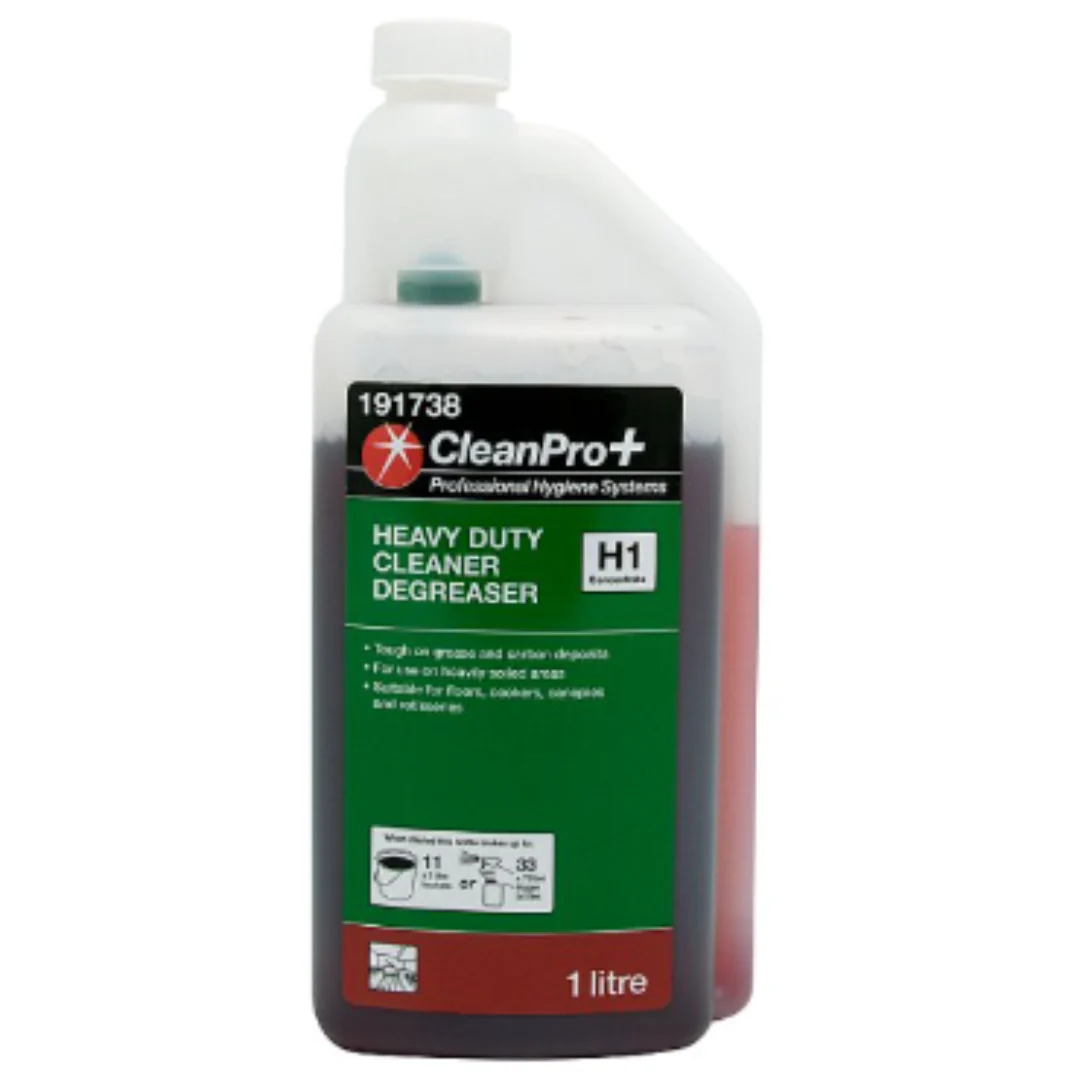 CleanPro+ Heavy Duty Cleaner Degreaser H1 Concentrate 1 Litre x 12