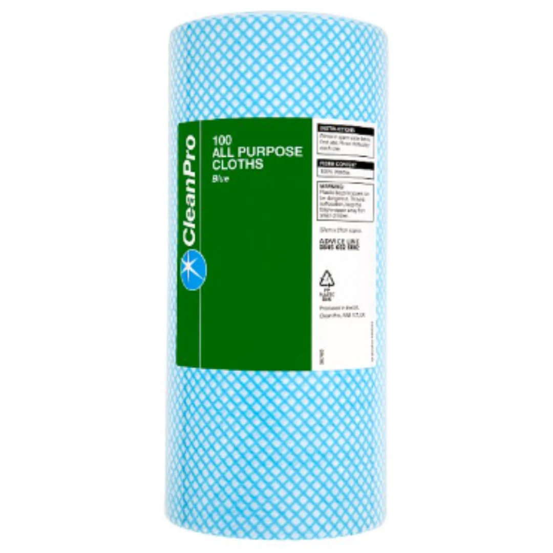 CleanPro 100 All Purpose Cloths Blue 37cm x 27cm x Case of 1