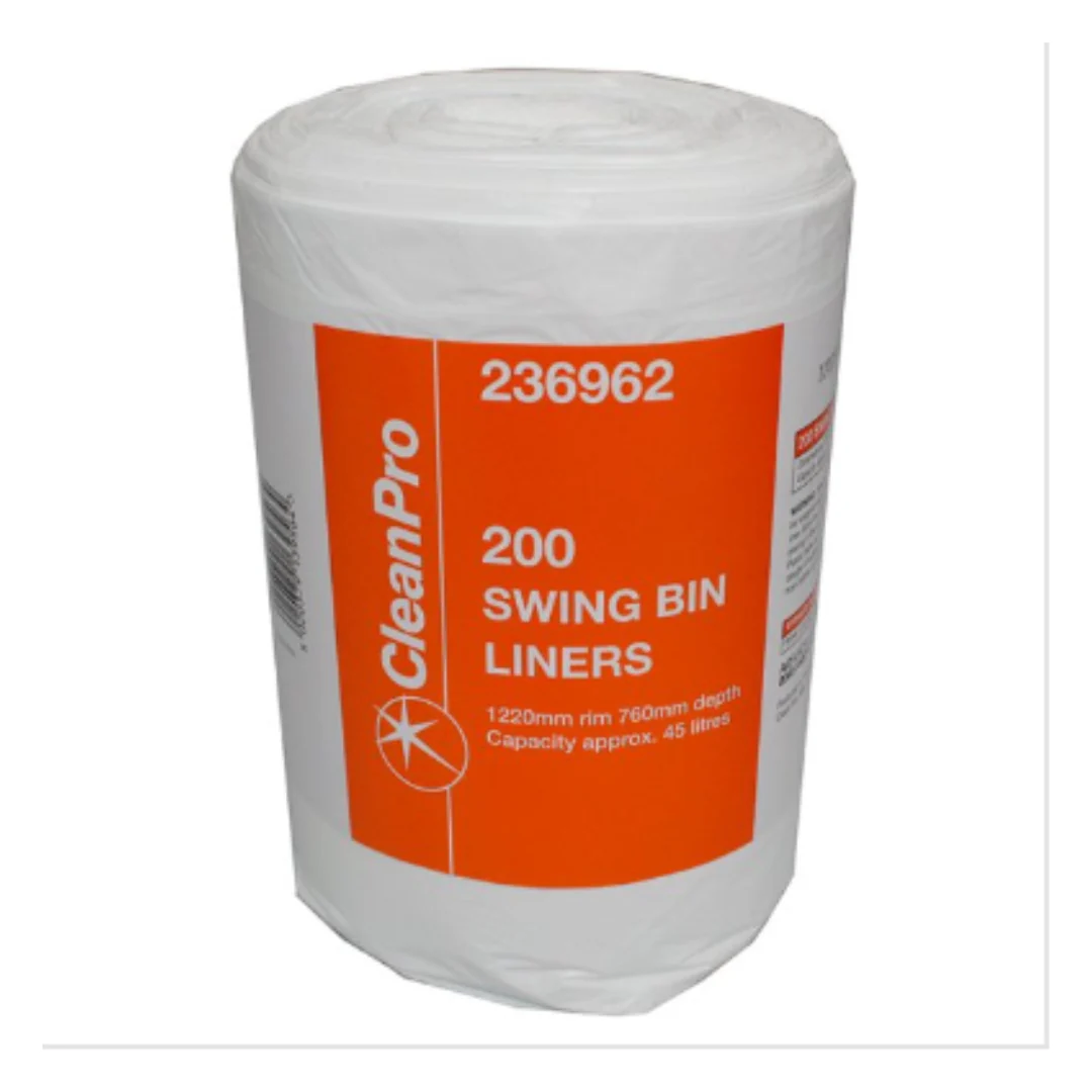 CleanPro 200 Swing Bin Liners | Approx 200 per Case| Case of 6