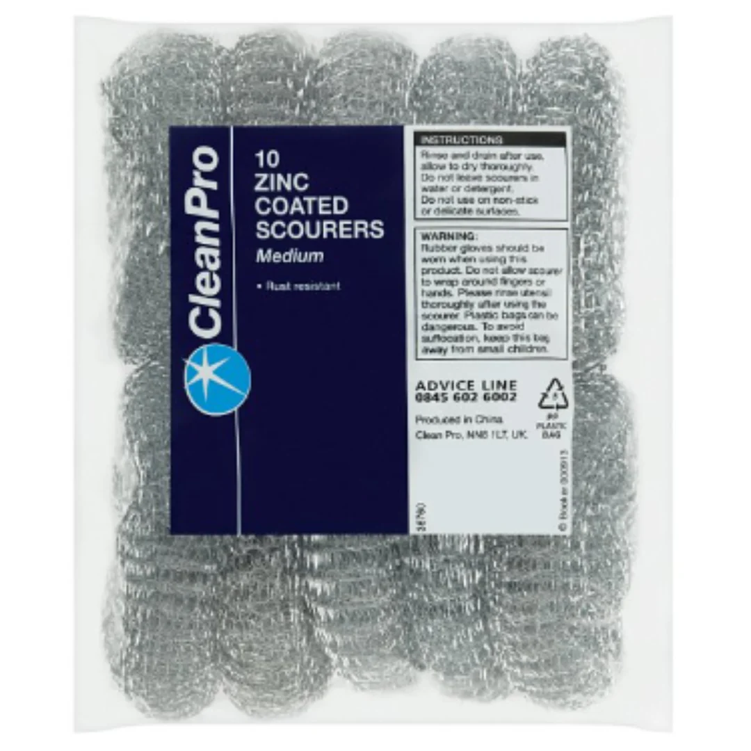 CleanPro 10 Zinc Coated Scourers Medium x Case of 18