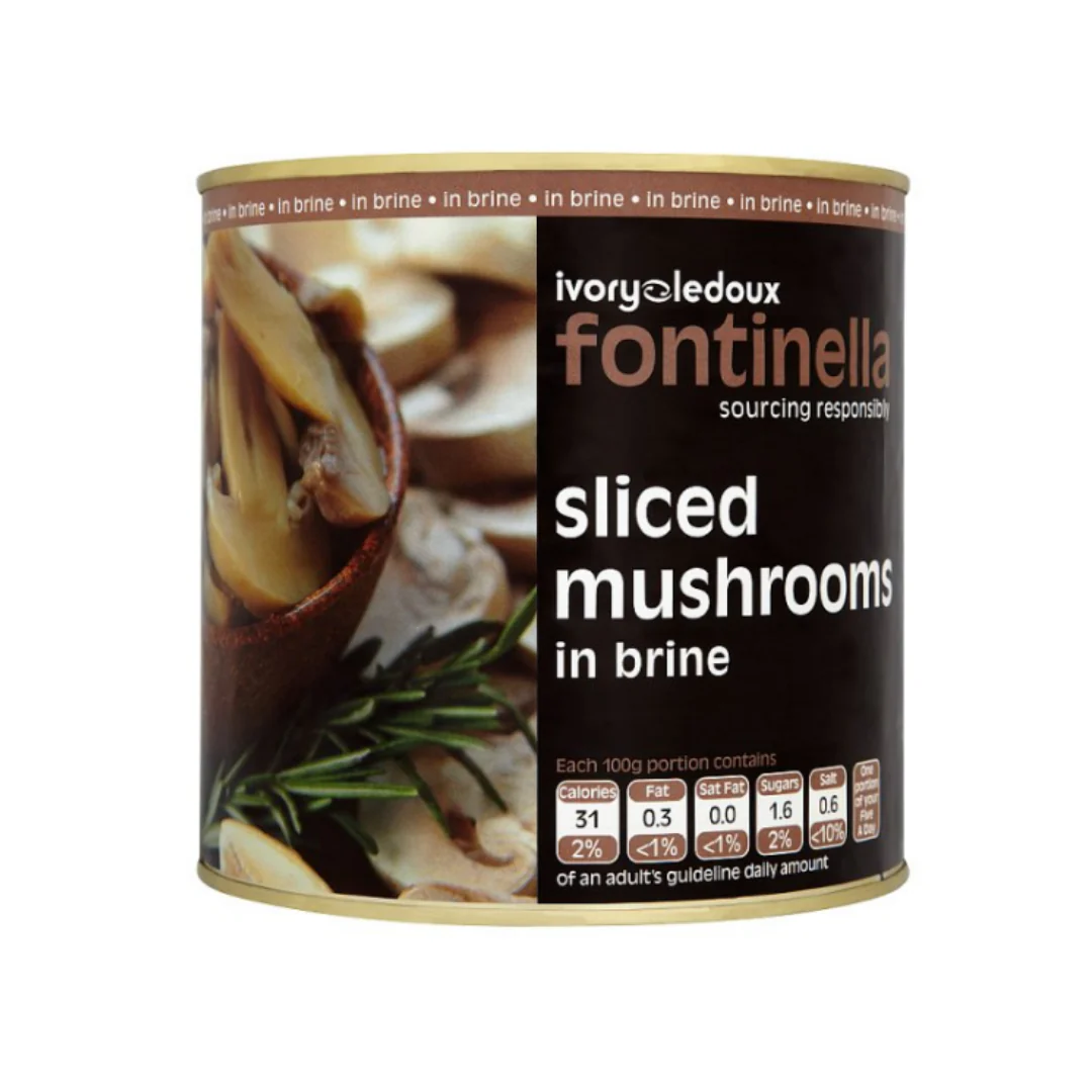 Fontinella Sliced Mushrooms in Brine 2.55kg MUSHS3 x 6
