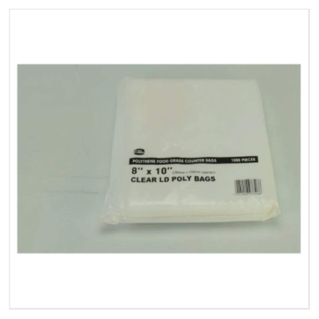FyNite 1000 Clear Polythene Food Grade Counter Bags 8" x 10" | Approx 1000 per Case| Case of 1
