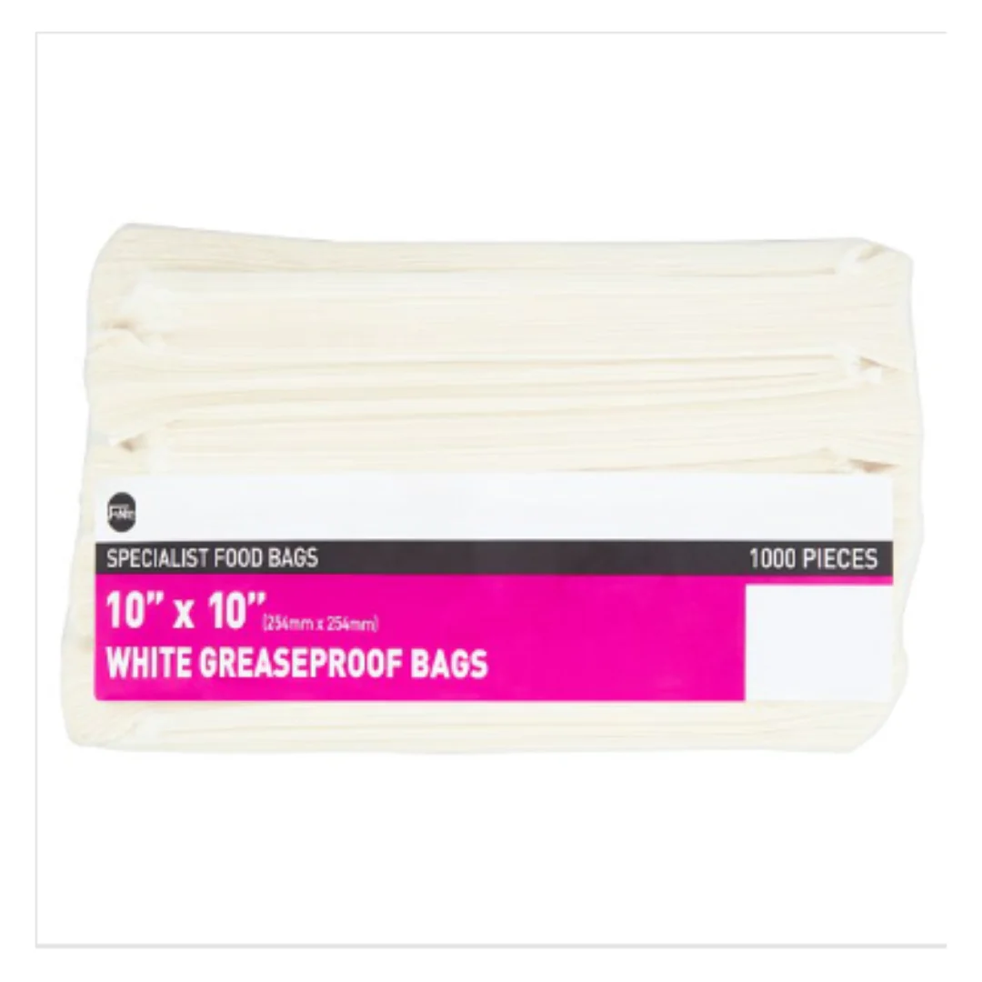 FyNite White Greaseproof Bags 1000 Pieces | Approx 1000 per Case| Case of 1