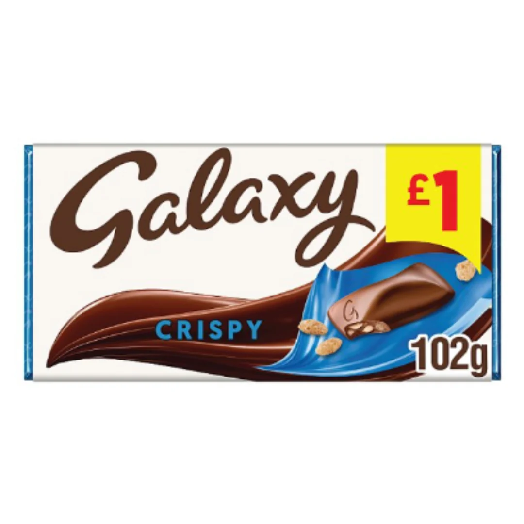 Galaxy Crispy Chocolate Bar 102g x Case of 24