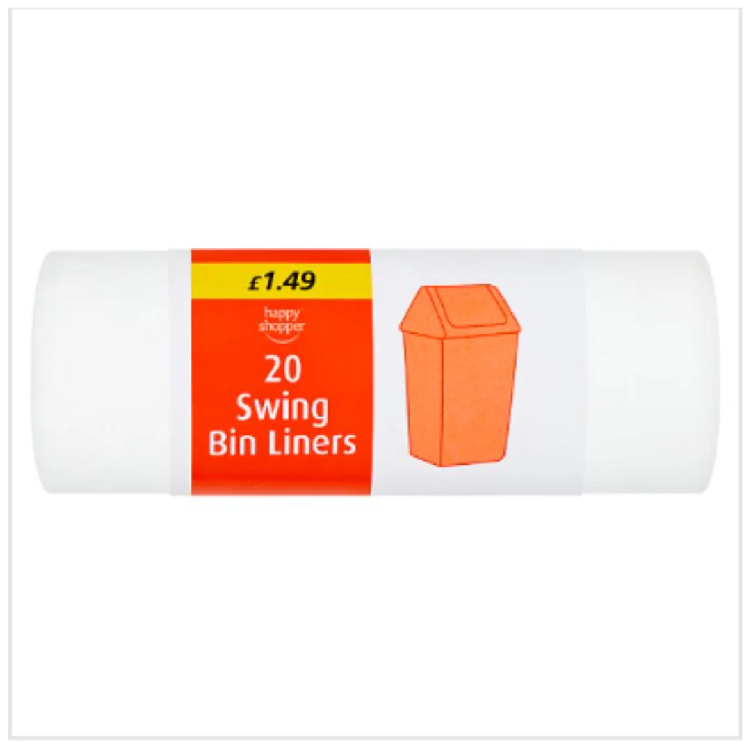 Happy Shopper 20 Swing Bin Liners | Case of 12