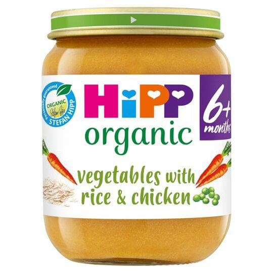 Hipp 4 Month Organic Vegetable And Rice With Chicken 125gr Jar