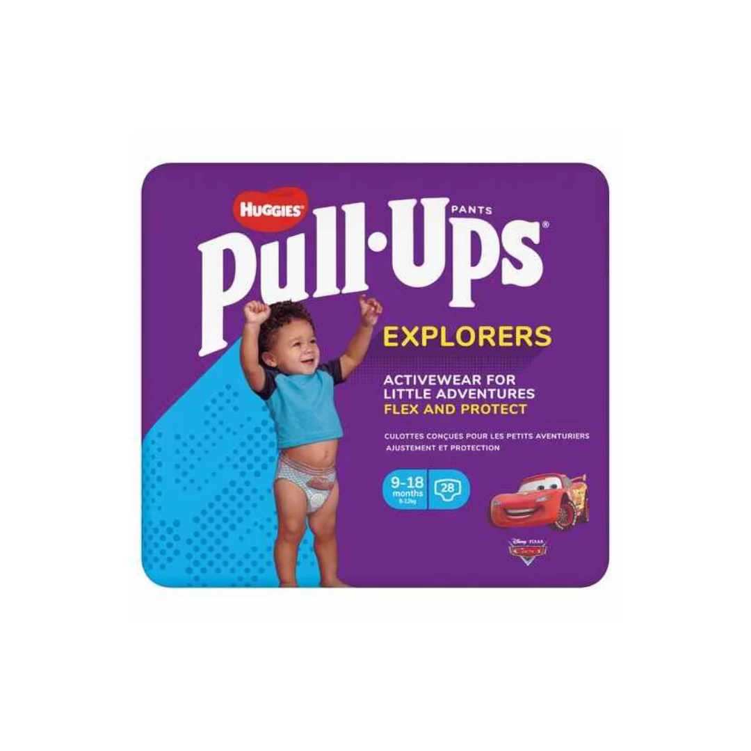 Huggies Pull Ups Explorers 9-18 Months Blue 28Pk