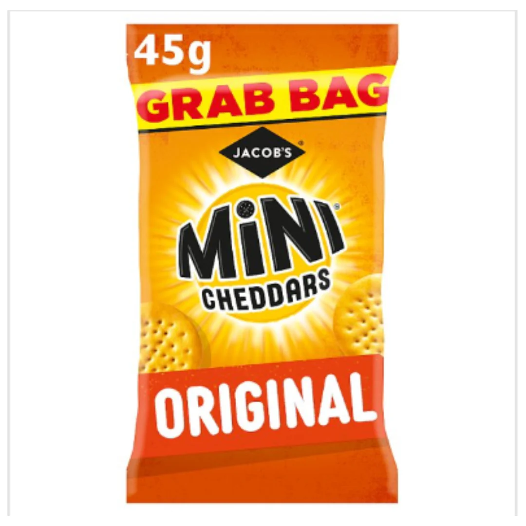 Jacob's Mini Cheddars Original Snacks 45g x Case of 30