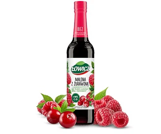 6x Lowicz Raspberry & Cranberry Syrup 400ml