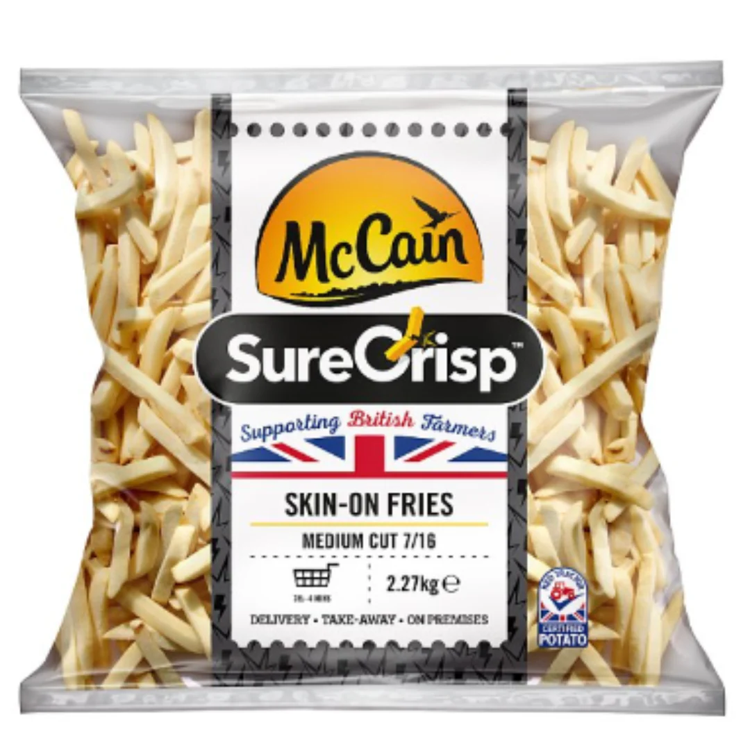 McCain Sure Crisp Skin-On Chips Medium Cut 7/16 2.27kg x 1 Pack