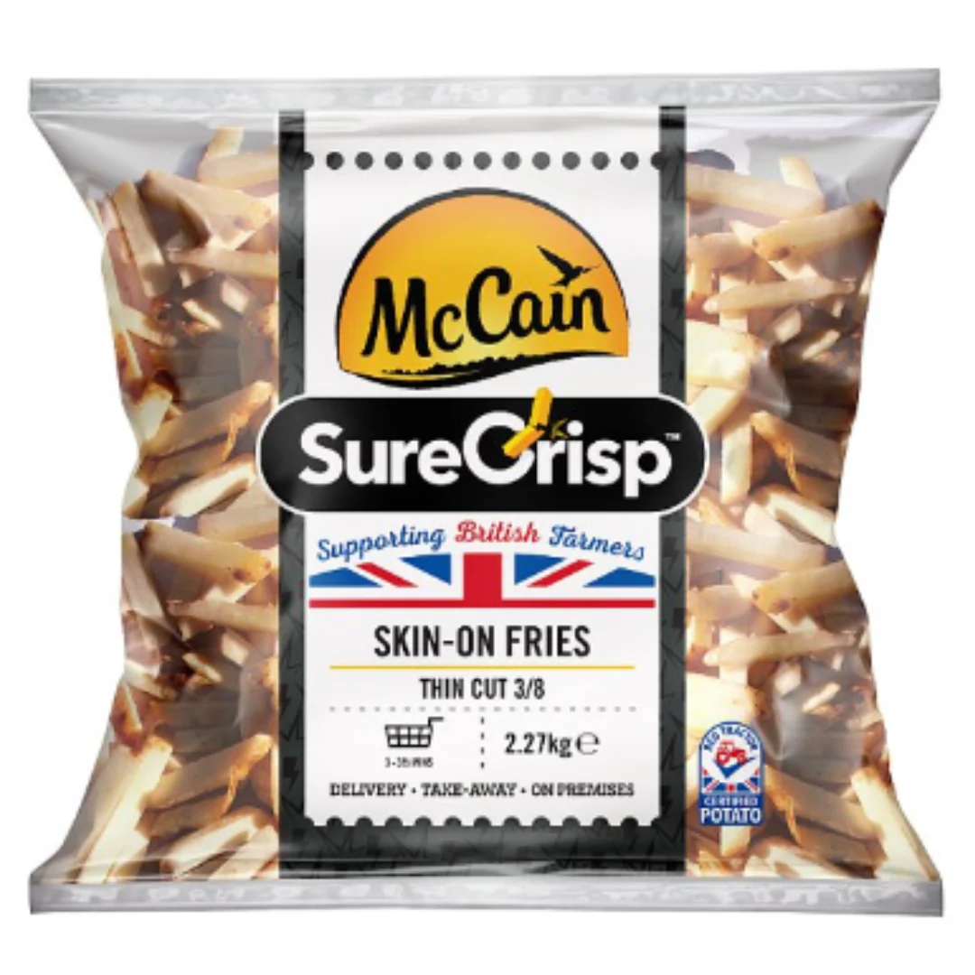 McCain SureCrisp Thin Cut 3/8 Skin-on Fries 2.27kg x 4 Packs