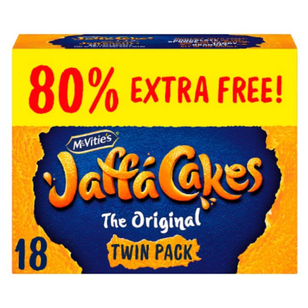 McVitie's Jaffa Cakes Original 80% Extra Free Biscuits 18 Pack x Case of 9