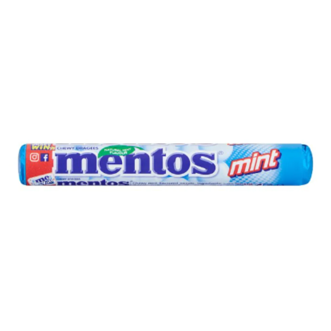 Mentos Mint Chewy Dragees 38g x Case of 40