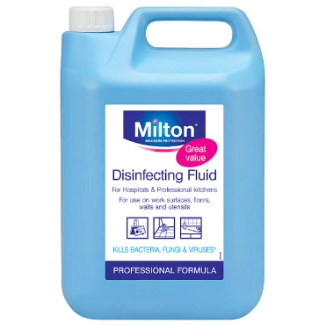 Milton Disinfecting Fluid, For Use On Work Surface, Floors, Walls & Ustensils 5L x 1