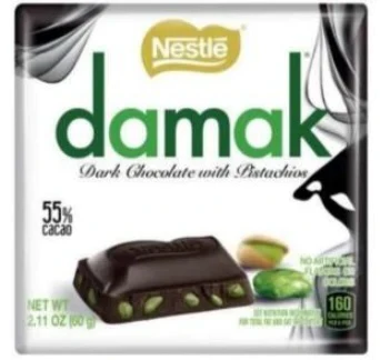 6x Nestle Damak Dark Chocolate With Pistachio 60gr