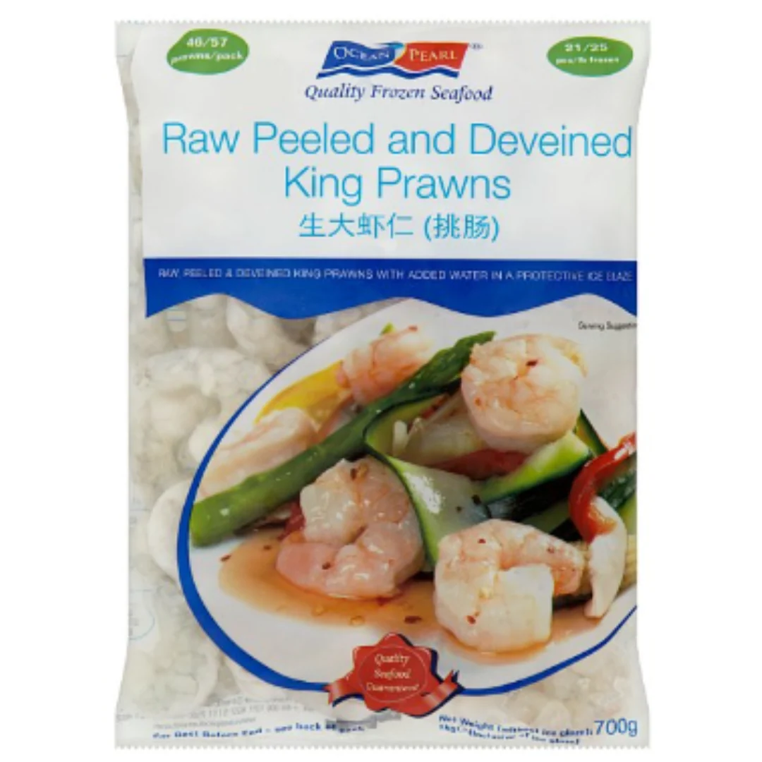 Ocean Pearl 21/25 IQF Raw, Peeled & Deveined King Prawns 1kg x 10 Packs