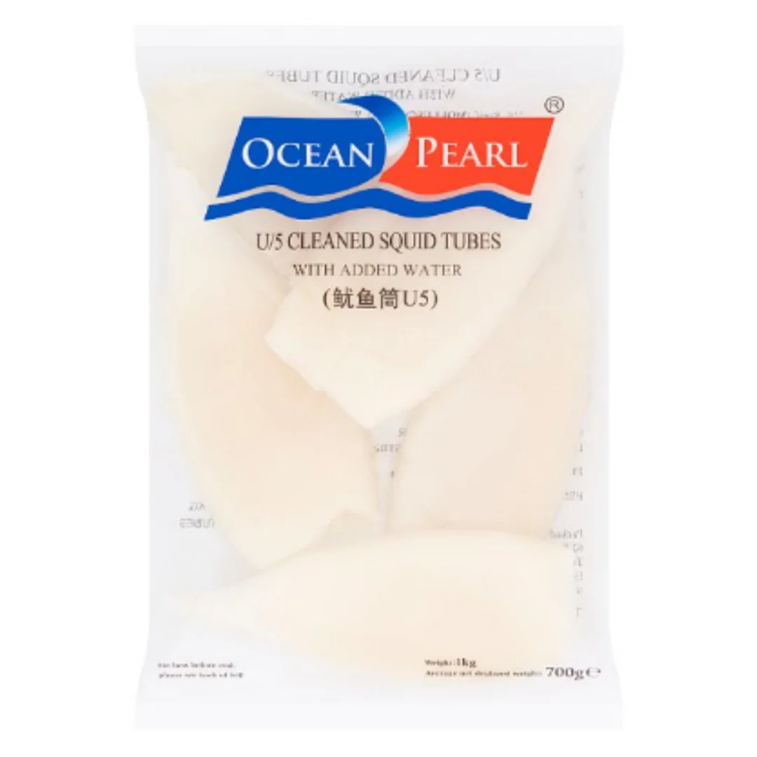 Ocean Pearl U/5 Cleaned Squid Tubes with Added Water 700g x 10 Packs