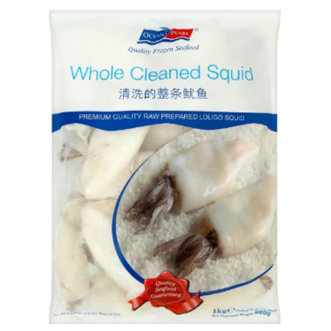 Ocean Pearl 20/40 IQF Whole Cleaned Squid 1kg x 10 Packs