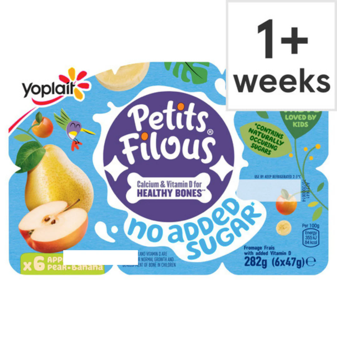 Petits Filous No Added Sugar Strawberry Banana Fromage Frais 6 X 47G