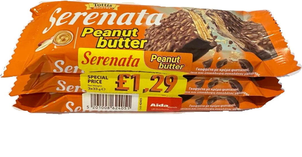 15x Serenata Peanut Butter Wafer 3 Pack -42405