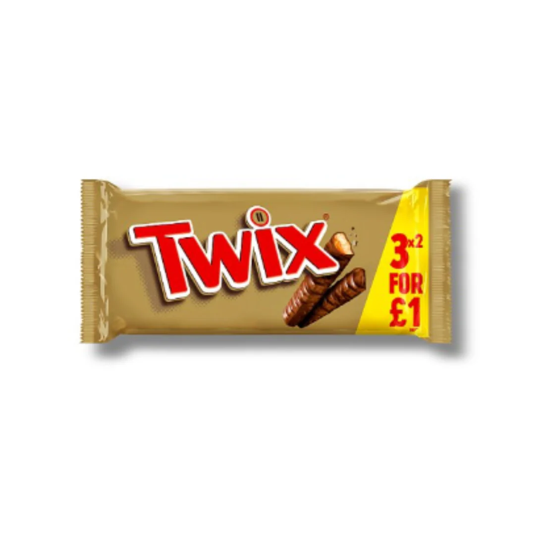 Twix Chocolate Biscuit Bars Multipack 3 x 40g x Case of 24