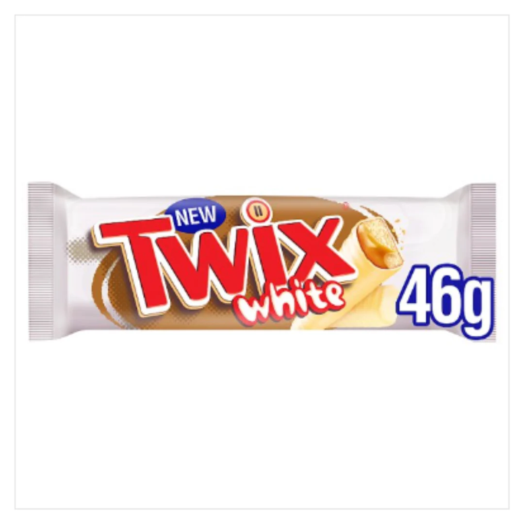 Twix White Chocolate Biscuit Twin Bars 46g x Case of 20