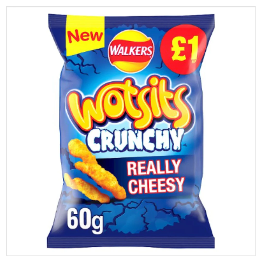 Walkers Wotsits Crunchy Really Cheesy Snacks 60g x Case of 15