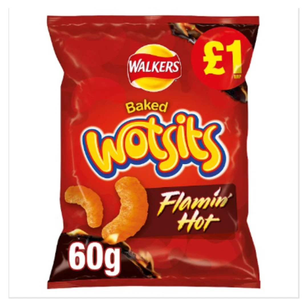 Walkers Wotsits Flamin' Hot Snacks 60g x Case of 15