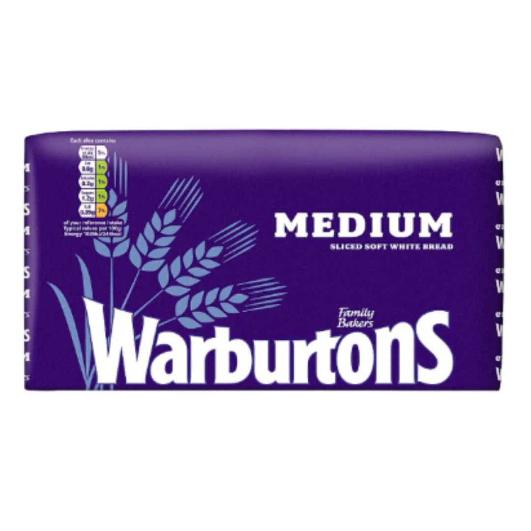Warburtons Medium Sliced Soft White Bread 800g x Case of 1