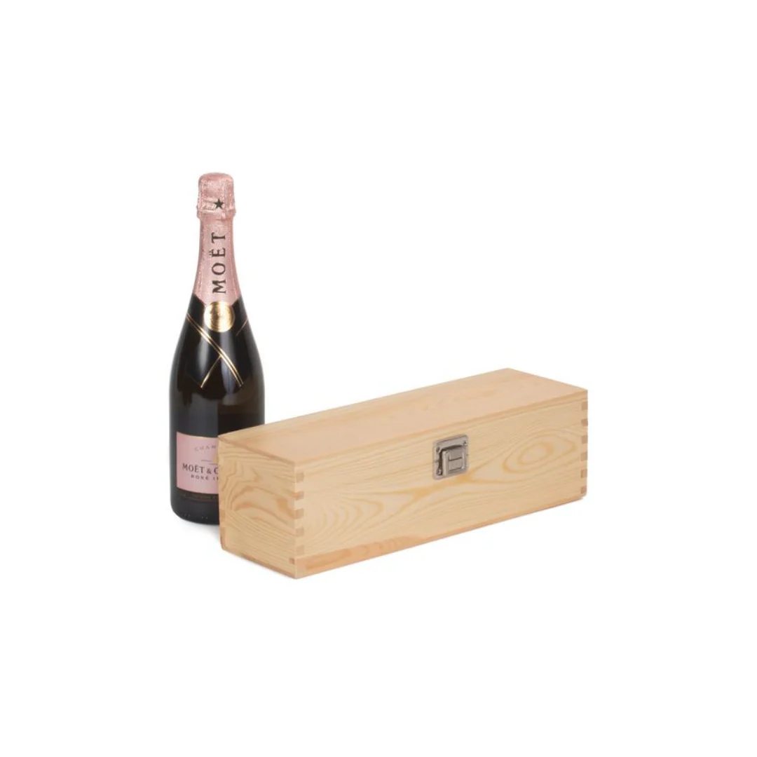 Single Bottle Clear Varnish Wooden Box
